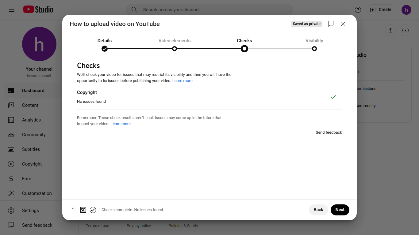 Ckecks-window-in-youtube-panel