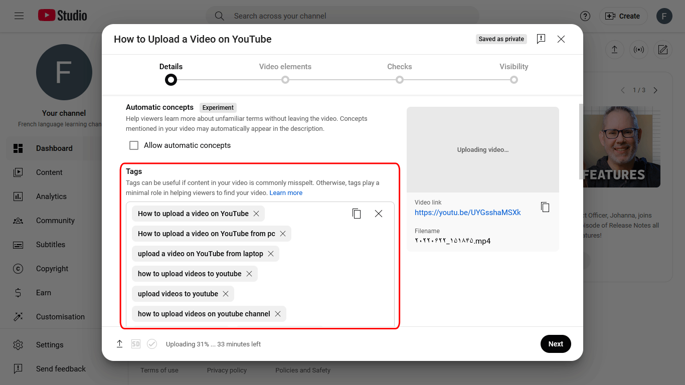 How to choose tags for a YouTube video